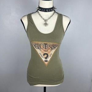Y2k guess green tank top